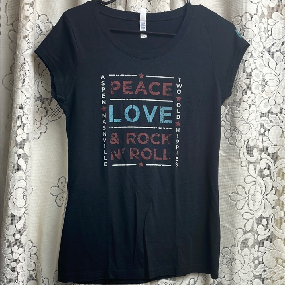 Abella Graphic Fitted Black and Red Tee